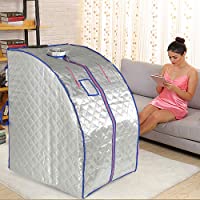 Los mejores  - 1000W- Sauna infrarroja Portable- Sauna Terapéutica Personal Infrarroja- 4 placas calefactoras infrarrojas + 36 piedras…